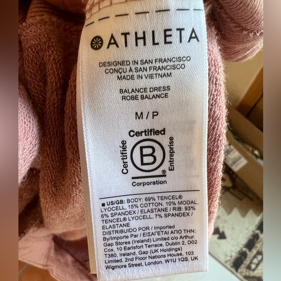 Athleta Balance Dress MP Mauve Tencel Blend Athleisure Tunic - Picture 3 of 5